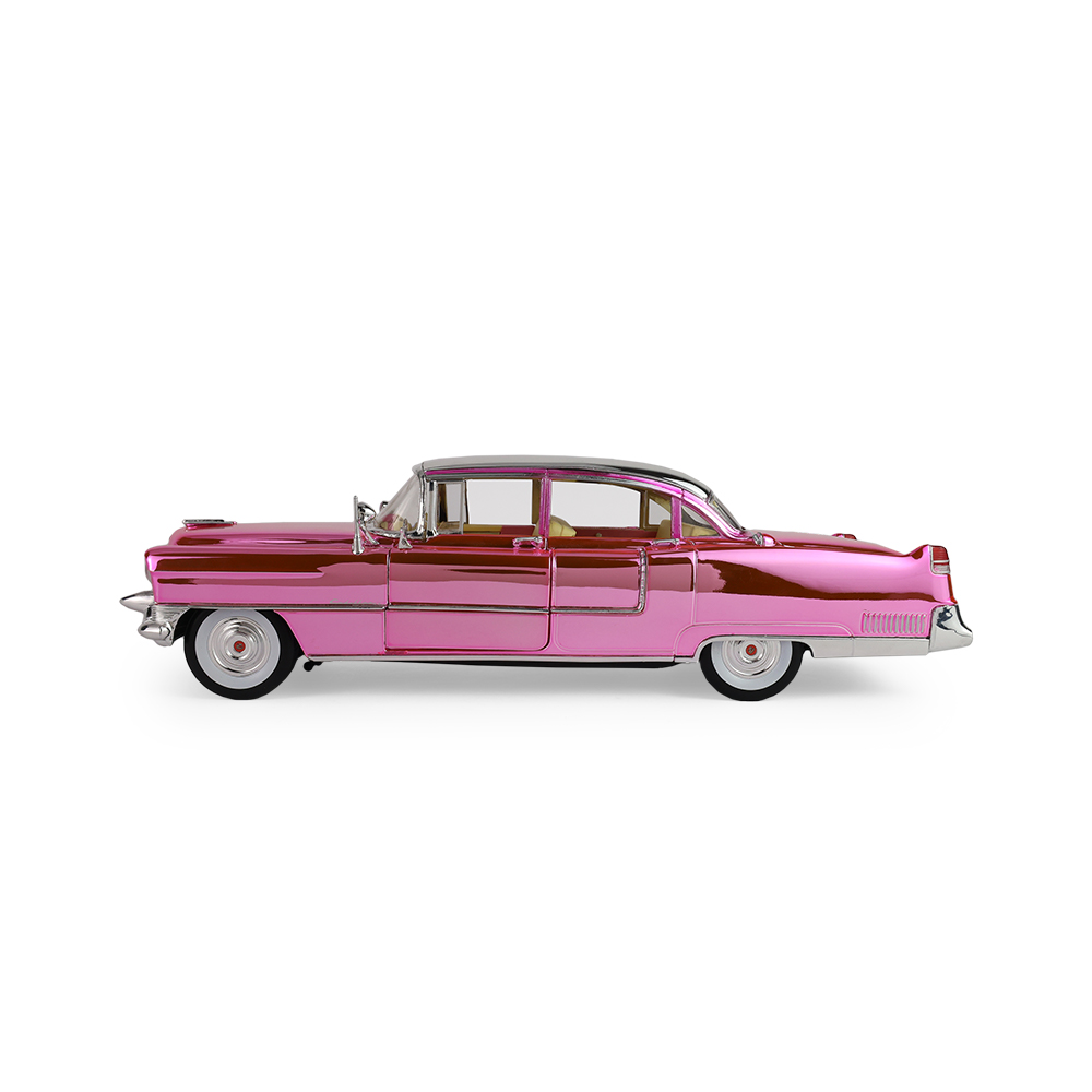 Fleetwood Series 60 "Pink Cadillac" Chrome Edition with Elvis Gold Suit Figure