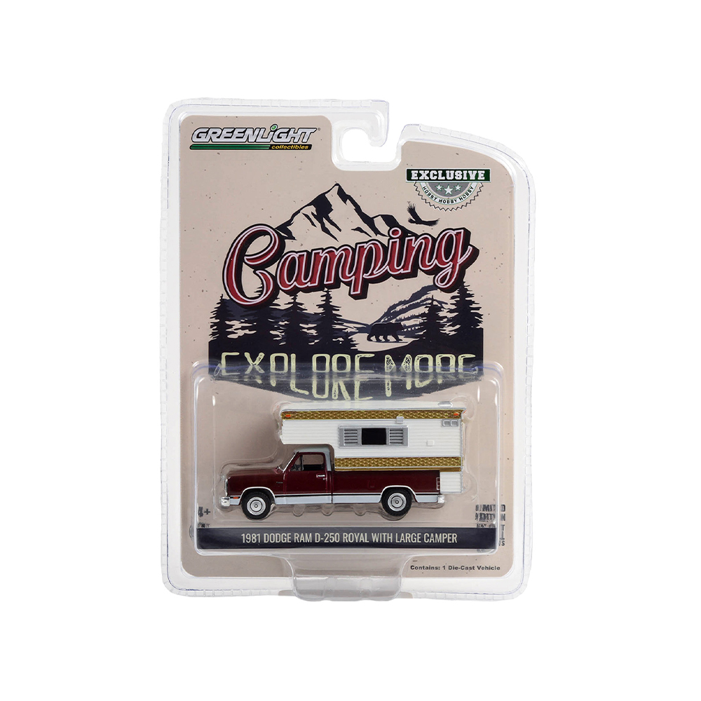 1981 Dodge Ram D-250 Royal with Large Camper - Medium Crimson Red and Pearl White