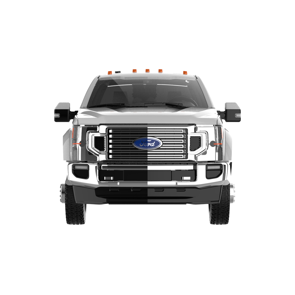 2022 Ford F-450 White with Dog Figure