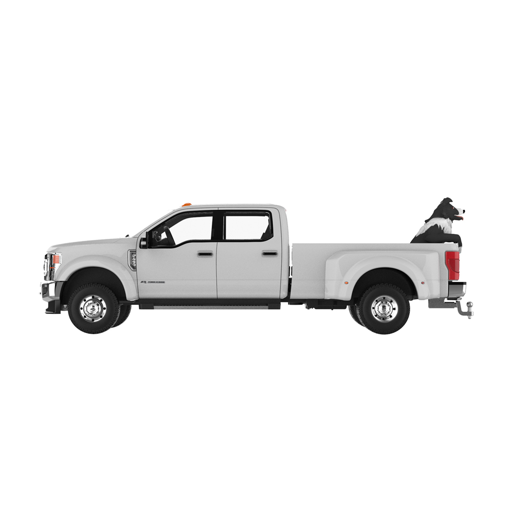 2022 Ford F-450 White with Dog Figure