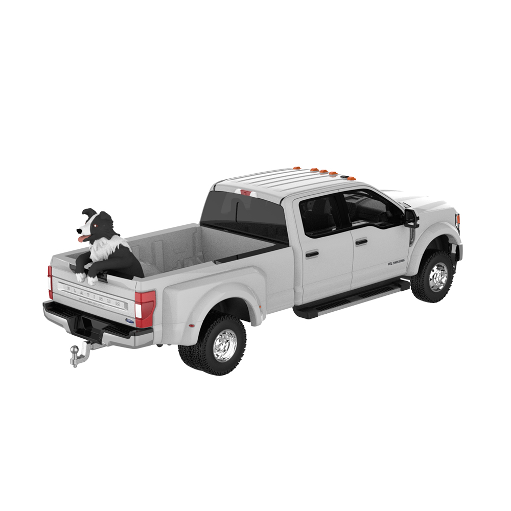 2022 Ford F-450 White with Dog Figure