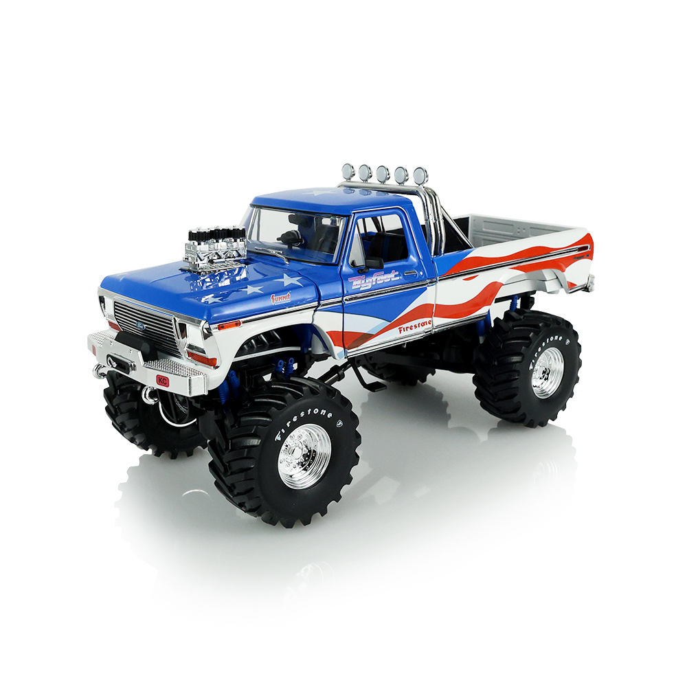 Kings of Crunch - Bigfoot #1 - 1979 Ford F-250 Monster Truck USA 250 Tribute with 1:18 Bob Chandler Standing Figure